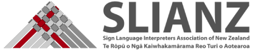 Sign Language Interpreters Association of New Zealand logo